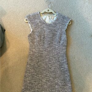 Rebecca Taylor Black and White Tweed Midi Dress